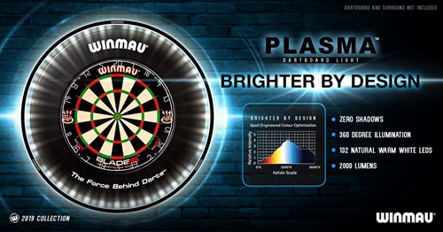 Winmau dartbord verlichting Plasma Light zwart voor optimaal zicht