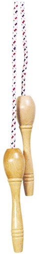 Goki corde à sauter avec poignées en bois - jouet enfant 240cm