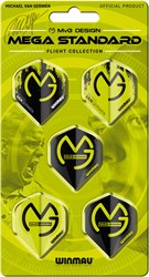 Winmau dart flights Michael van Gerwen Mega Standard set zwart groen