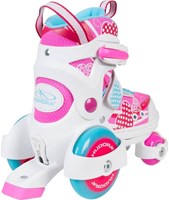 Hudora rolschaatsen verstelbaar roze voor kinderen maat 30-33-2