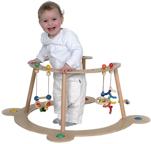 Hess jouet en bois studio d'activité bébé - entraîneur de motricité multicolore