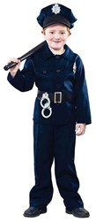 Déguisement policier enfant noir carnaval fête costume complet