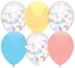 Haza ballonnen pastel kleuren mix - feestdecoratie 6 stuks 30 cm