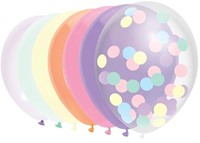 Haza ballonnen pastel feestdecoratie 10 stuks confetti 30cm