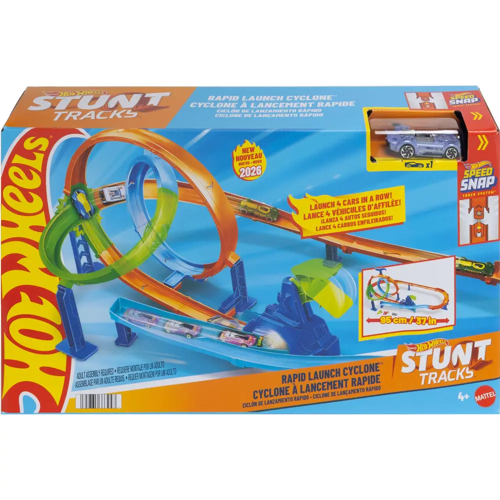 Hot Wheels stuntbaan speelgoed Rapid Launch Crash set met auto