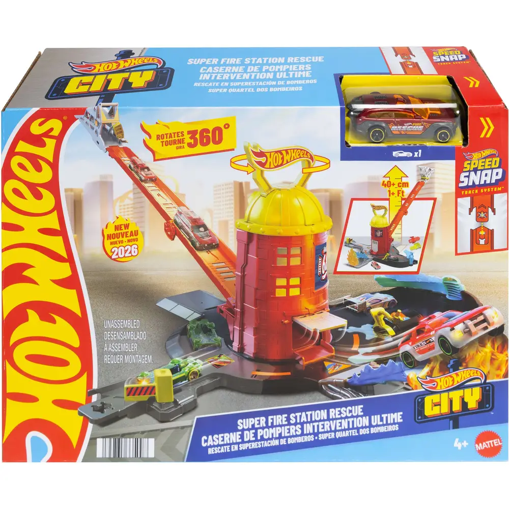 Hot Wheels speelgoed brandweerkazerne - City Super Fire Station Rescue - speelset