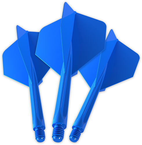 Unicorn set d'ailettes de fléchettes bleu - Forge All-In-One shaft medium