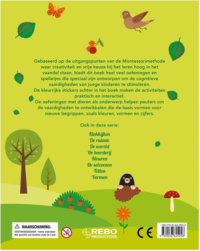 Rebo animaux cahier d'exercices Montessori - livre d'apprentissage avec autocollants 3+ animaux de la forêt-2