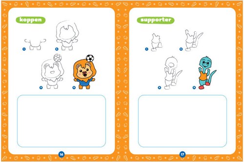 Rebo tekenboek voetbal kawaii - Creatief leren tekenen voor kinderen-3