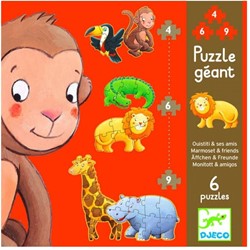 Djeco puzzels met stijgende moeilijkheidsgraad Marmoset & friends *