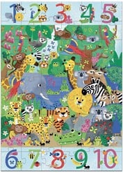Djeco reuzenpuzzels 1 to 10 Jungle - 54 stukjes