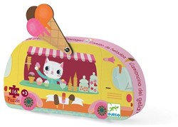 Djeco silhouetpuzzels Ice cream truck - 16stukjes