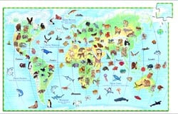 Djeco observatiepuzzels World's animals + booklet - 100 stukjes
