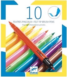 Djeco kleuren 10 felt tip brush pens - pop