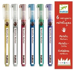 Djeco 6 marqueurs métalliques