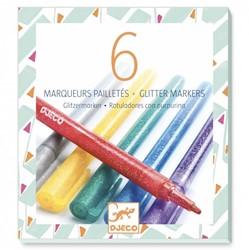 Djeco 6 Stylos à paillettes - Sweet