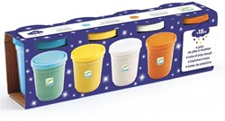 Djeco kleien 4 pots of glittery play dough