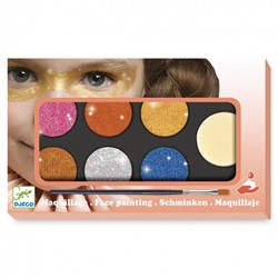 Djeco palet en toebehoren- Palette 6 colours - metallic