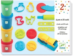 Djeco 4 pots et 21 outils pâte à modeler