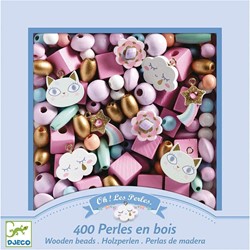 Djeco kralen & sieraden Wooden beads, Rainbow.