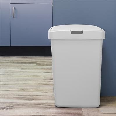 Sunware poubelle Delta 50L blanc - grande poubelle avec couvercle à clapet-3