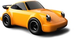Baghera speelgoedauto Porsche 911 geel - klassieke kinderauto