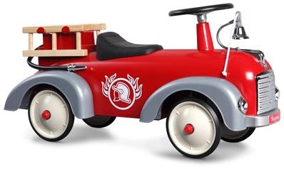 Baghera loopauto - Brandweerwagen retro ride-on speelgoedauto rood-2