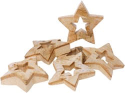 Eduplay ensemble de jouets étoiles en bois - tranches de bois nature contour étoile 6 pièces