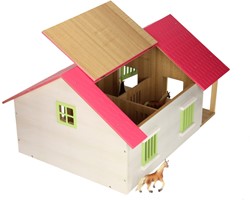 Paardenstal Roze met 2 Boxen en Berging, 1:24