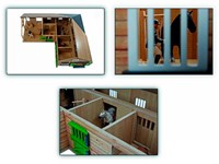 Kids GLOBE paardenstal houten speelgoed 1:24 met 3 boxen en berging-2