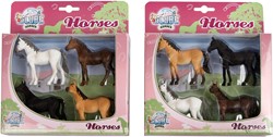Kids Globe Horses 4 paarden 1:32 2ass