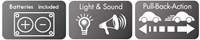 Ambulance speelgoedauto die-cast pull back met licht en geluid geel-3
