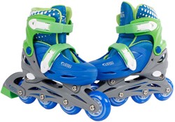 Inline skeelers blauw verstelbaar kinder skates maat 30-33 hardboot