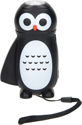 Lampe torche knijpkat chouette noire plastique jouet manuel