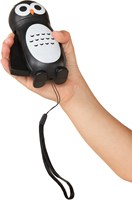 Lampe torche knijpkat chouette noire plastique jouet manuel-2