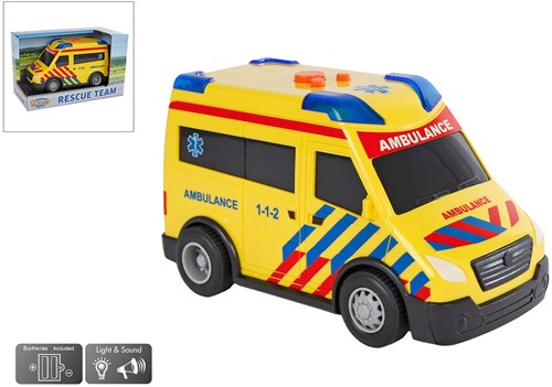 Voiture jouet ambulance citerne avec lumière et son 14cm plastique-3