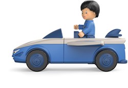 Toddys voiture jouet Mike Moby avec figurine mobile et moteur à friction
