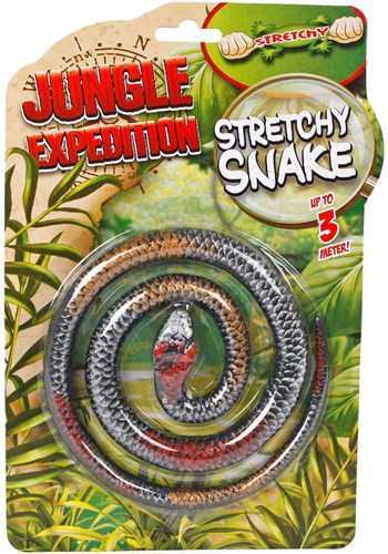Serpent extensible jouet aventure jungle caoutchouc 3 mètres vert