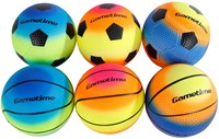 Balle jouet football basketball plastique en filet 10cm multicolore-2