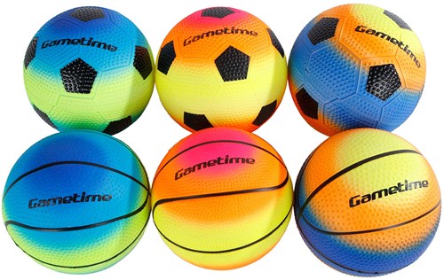 Balle jouet football basketball plastique en filet 10cm multicolore-2