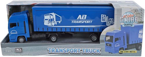 Kids GLOBE MAN vrachtwagen speelgoed met oplegger 30cm - speelgoedauto