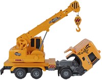 Camion grue Scania jouet friction orange lumière son enfants-2
