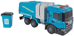 Camion poubelle jouet Scania friction lumière son bleu enfant