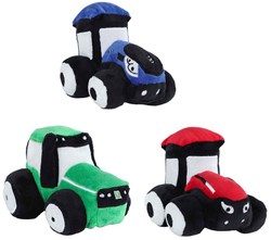 Kids GLOBE pluche tractor speelgoed - zachte knuffel 13cm multi kleuren