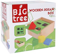 Boîte à formes en bois carrée jouet éducatif vert