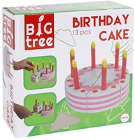 Set de gâteau d'anniversaire en bois avec 13 pièces pour enfants