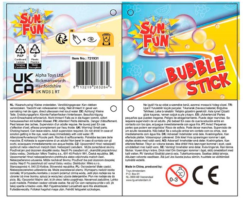 Bellenblaas stick speelgoed 120ml 37cm set van 24 multi kleuren