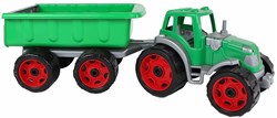 Van Manen tracteur jouet avec remorque vert - plastique - 52cm