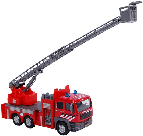 Camion de pompiers Die-Cast avec échelle, lumière et son 16cm-2