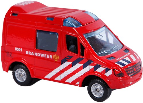 Brandweerauto die-cast pull-back speelgoedvoertuig 8 cm blauw-2